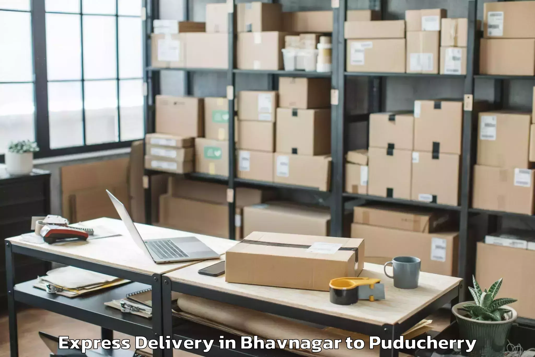 Leading Bhavnagar to Sri Balaji Vidyapeeth Puducher Express Delivery Provider